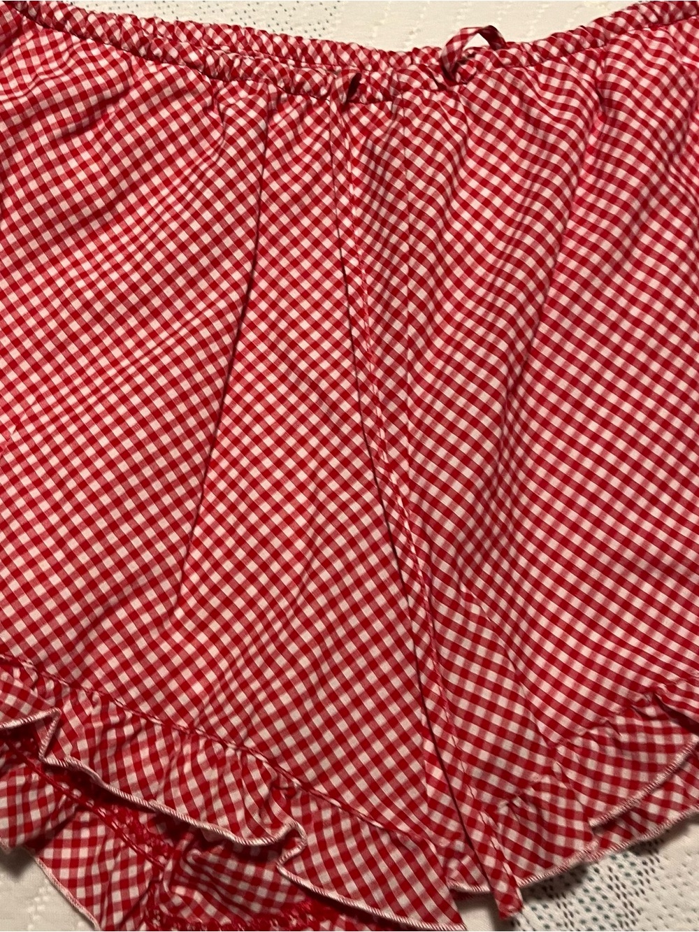 Parke x Target Red Gingham Ruffle Hem Skirt - Women